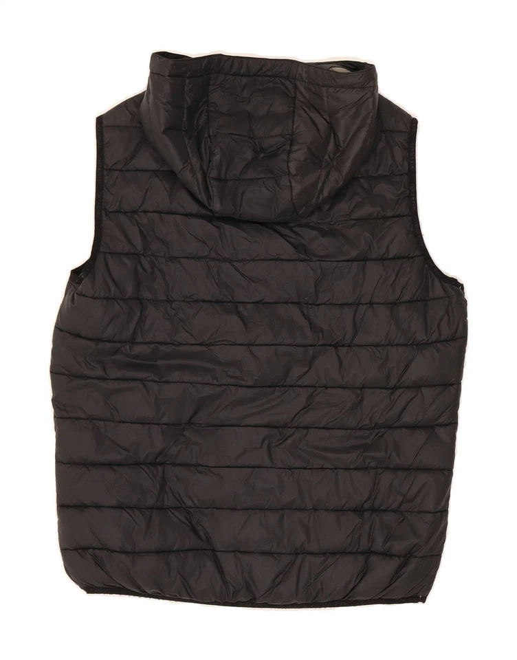 Chaleco acolchado con capucha JACK & JONES para hombre Reino Unido 38 mediano negro nailon VJ05 Foto 2 de 3