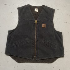 Vintage Carhartt V13 PTL Petrol Sherpa Lined Canvas Work Ranch Vest Made USA XL