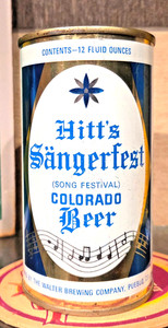 1958 HITTS SANGERFEST FLAT TOP BEER CAN WALTER BREWING PUEBLO COLORADO