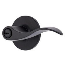 BRINKS   Transitional Keyed Entry Wave Door Lever, Matte Black - Designed