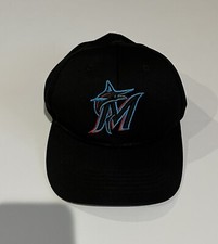 Miami Marlin Hat Cap Youth Black Baseball Cap Strap Back Adjustable OSFM
