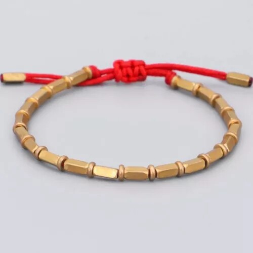 Rot-Tibetisch Buddhistisch Lang-Kupfer Perlen Heilung Schutz Glücksseil Armband - Bild 7 von 7