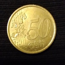 2002 Italy 50 Cent Euro Coin, Rare Collectors Coin