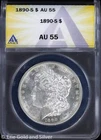1890-S $1 Morgan Silver Dollar ANACS AU 55