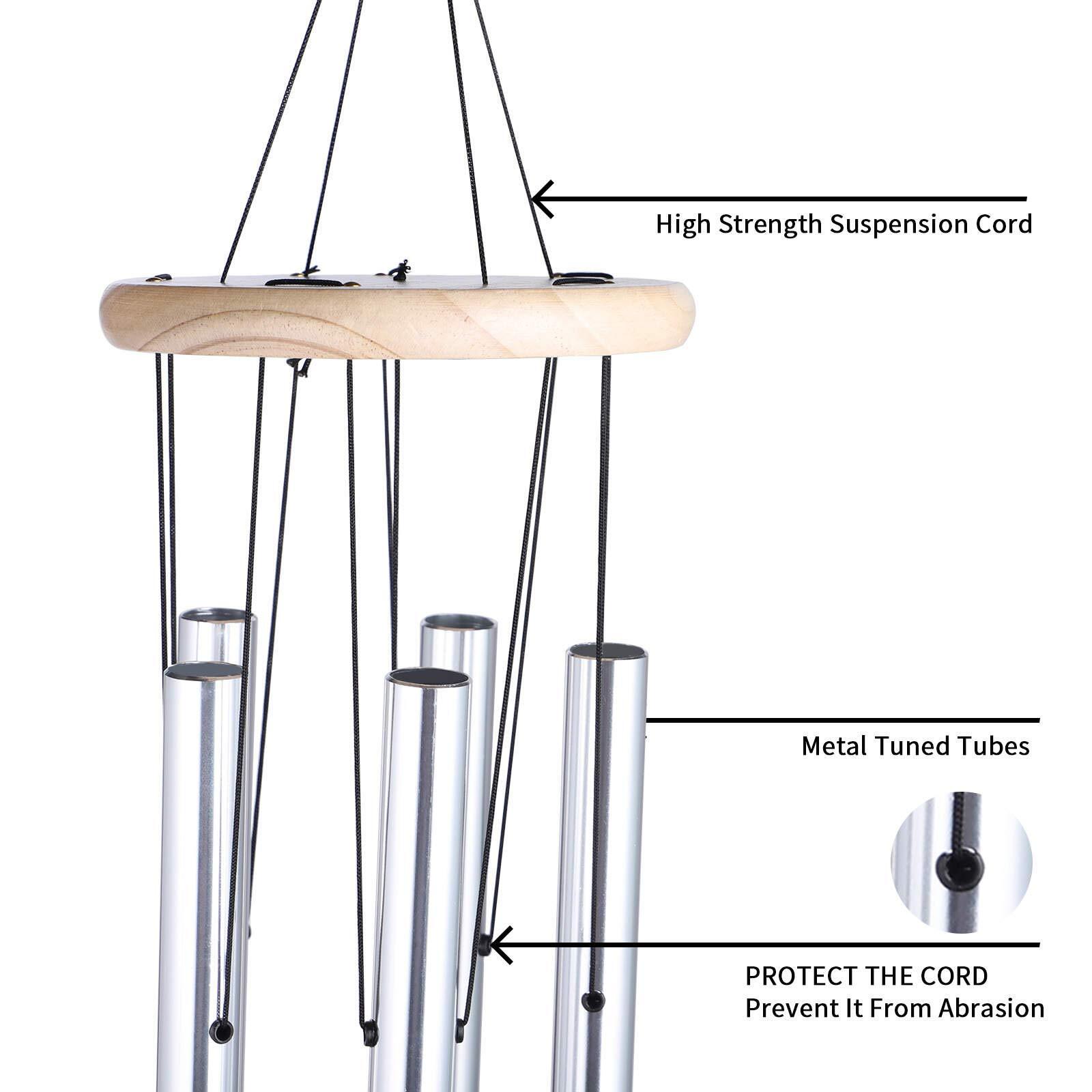 5' Big Extra Large 57" Wind Chime Deep Tone Tuned Resonant Bass Sound Church Win