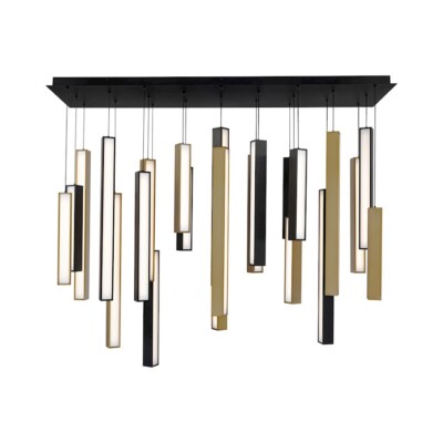 Modern Forms Chaos 23Lt 54'' LED Linear Pendant/3000K, #N/A - PD-64823L-BK-AB-BK