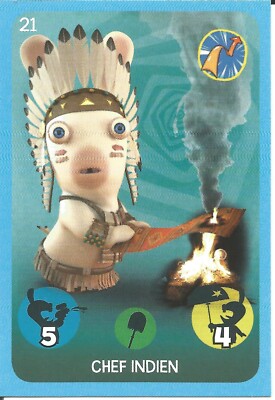 PANINI CARREFOUR RUSH 2017 THE LAPINS CRETINS INDIANER CHEF SPIELKARTE NR. 21