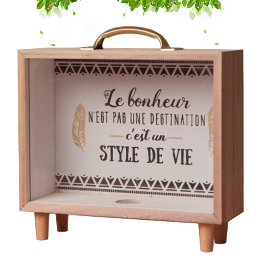 Nordic Creative Wooden Art Fresh Piggy Bank Bedroom Desktop Decoration