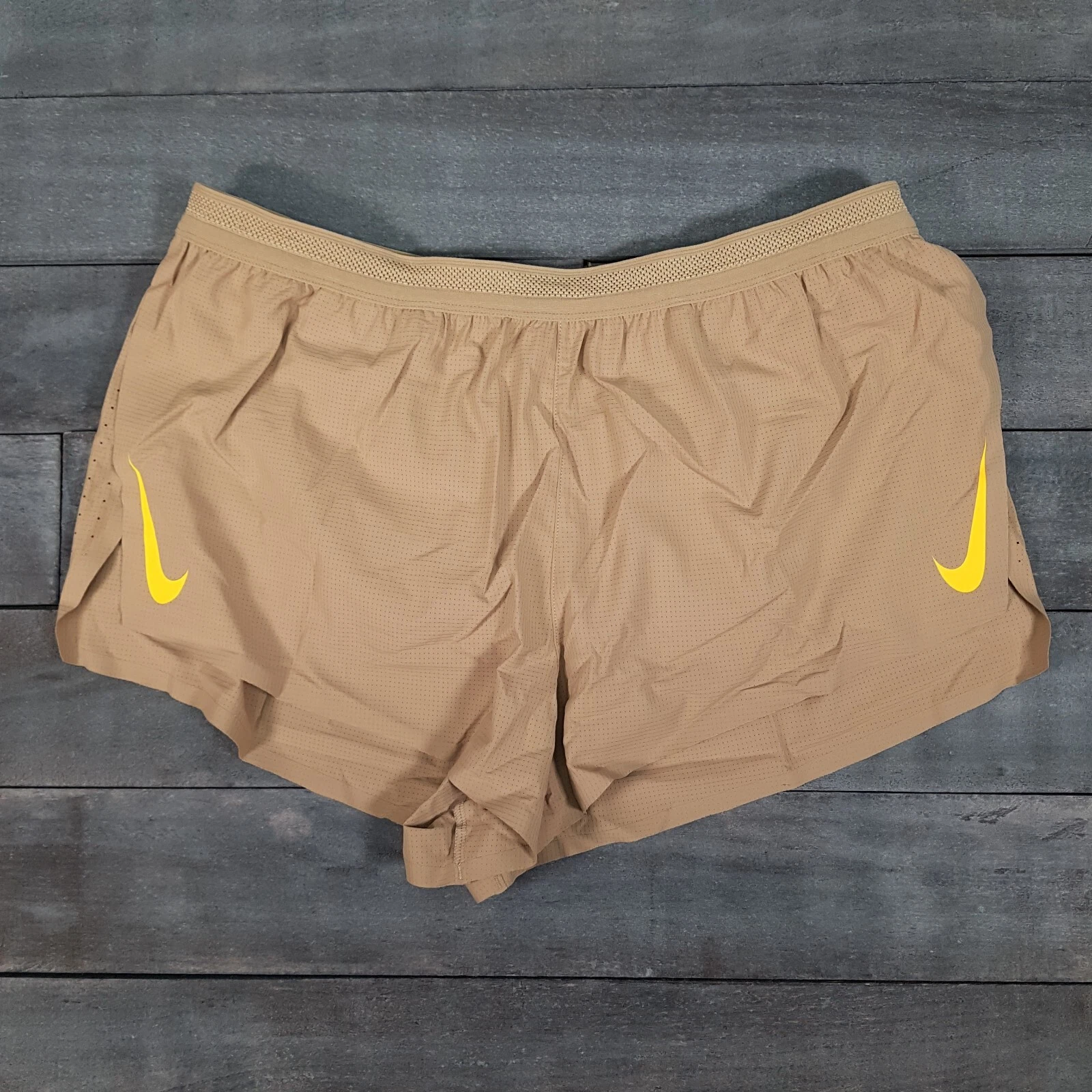NIKE Aeroswift Dri-Fit ADV 2” Running Shorts Mens XL Tan Brown