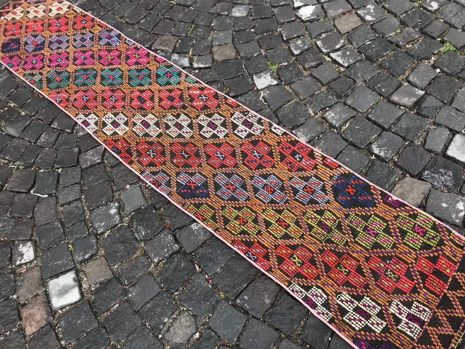 Alfombra antigua turca alfombra bohemia alfombra Oushak alfombra vintage alfombra de lana hecha a mano Foto 2 de 4