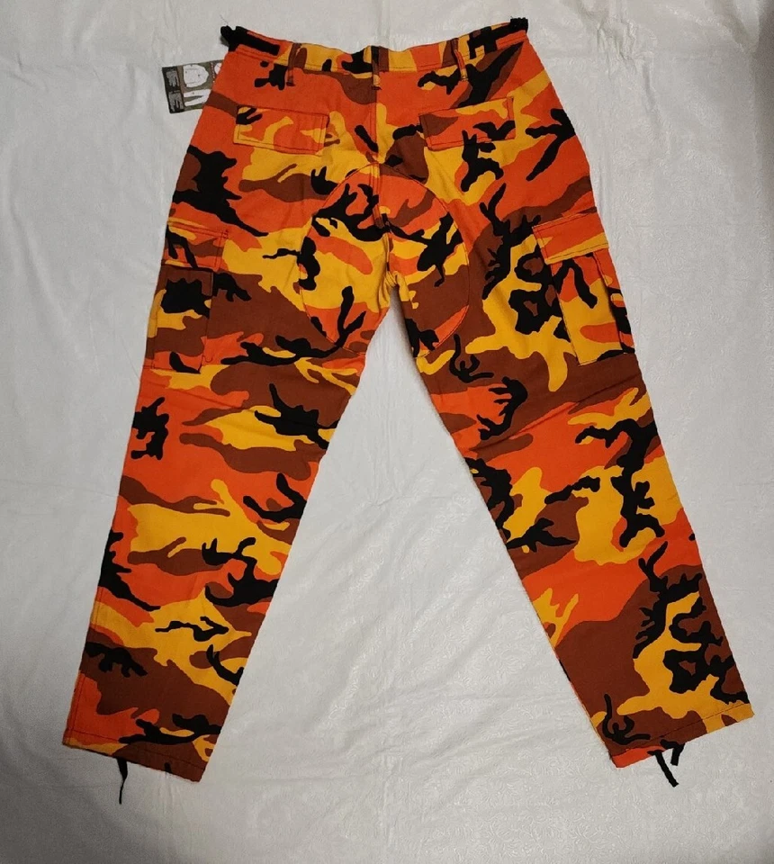 Rothco 8865 Savage Orange Camo BDU Pants L 32" inseam - Image 4 of 4