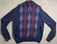 Lyle Scott Sweater Mens Extra Large Long Sleeve 1/4 Zip Pullover Scotland Blue