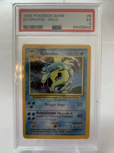 1999 Pokemon Base Set Gyarados Holo 6/102 PSA 5 EX