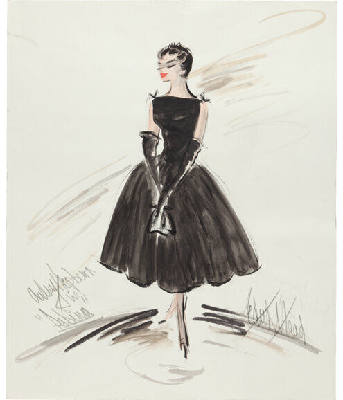 8x10 Print Audrey Hepburn Sabrina Edith Head Wardrobe Sketch Reproduction |  eBay