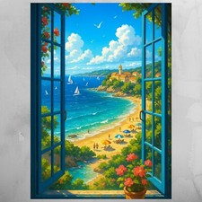 Mediterraner Blick Poster Schöne Wanddeko Dekoration