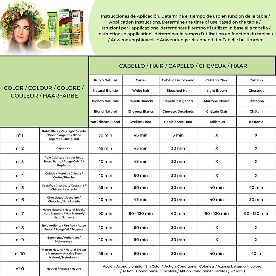 Crema-Henna colorante dei capelli naturale 'Herbal Time' 75 ML - Immagine 4 di 4