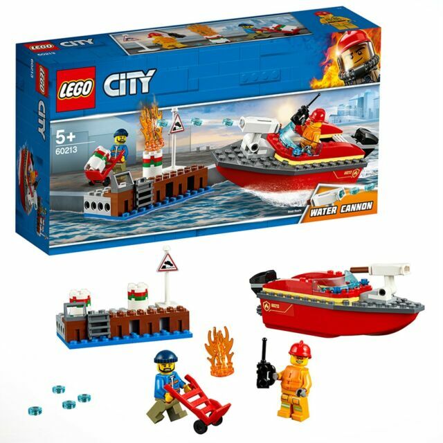LEGO City Fire Dock Side Fire Toy Boat Playset - 60213