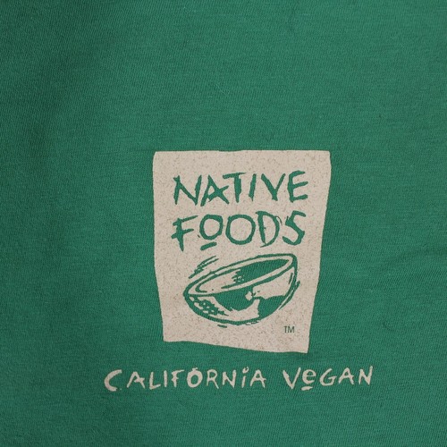 NativeFoods California Vegan Tee M/L EatPeace KellyGreen MadeInUSA FreeShipping - Picture 4 of 8
