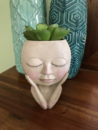 Lady Face Planter Pots / Head Shaped Planter / Cute Flower Vase great gift idea - Picture 3 of 6