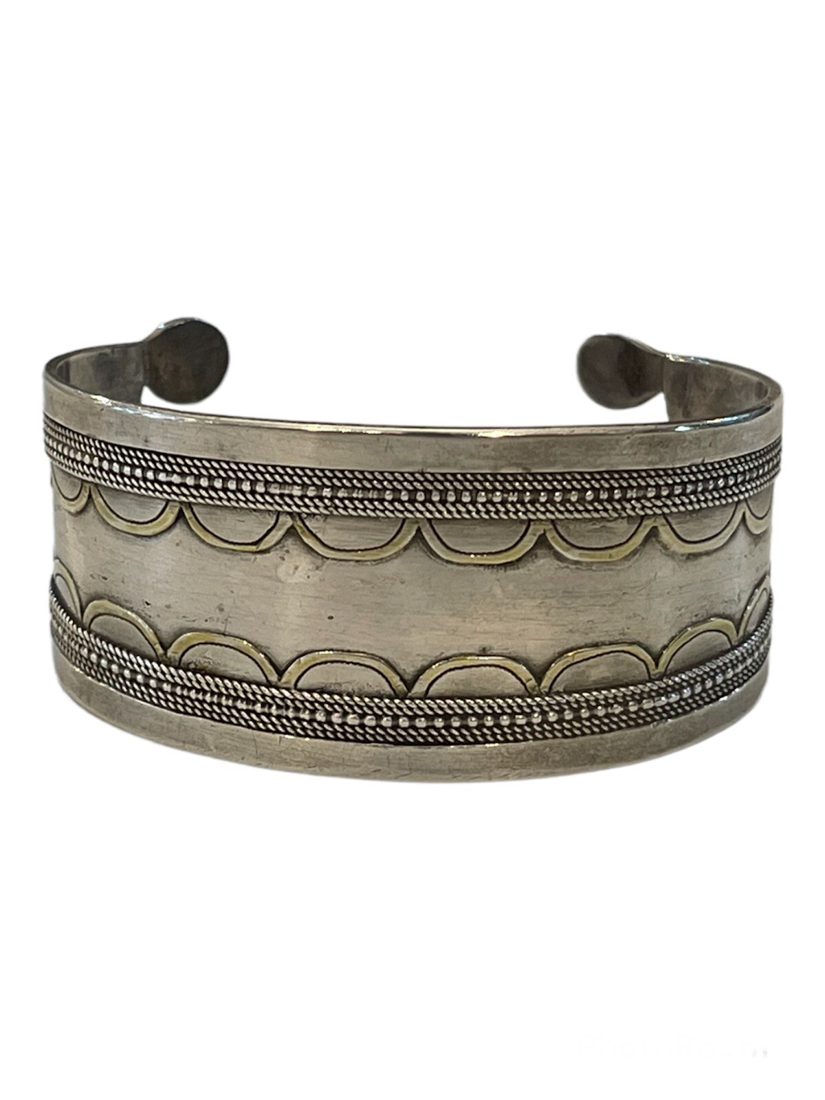 Silver Cuff Bangle Statement Bracelet Ethnic Trib… - image 4