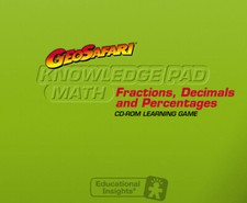 Geosafari Knowledge Pad: Math Fractions, Decimals PC MAC CD game 3rd 4rd grades