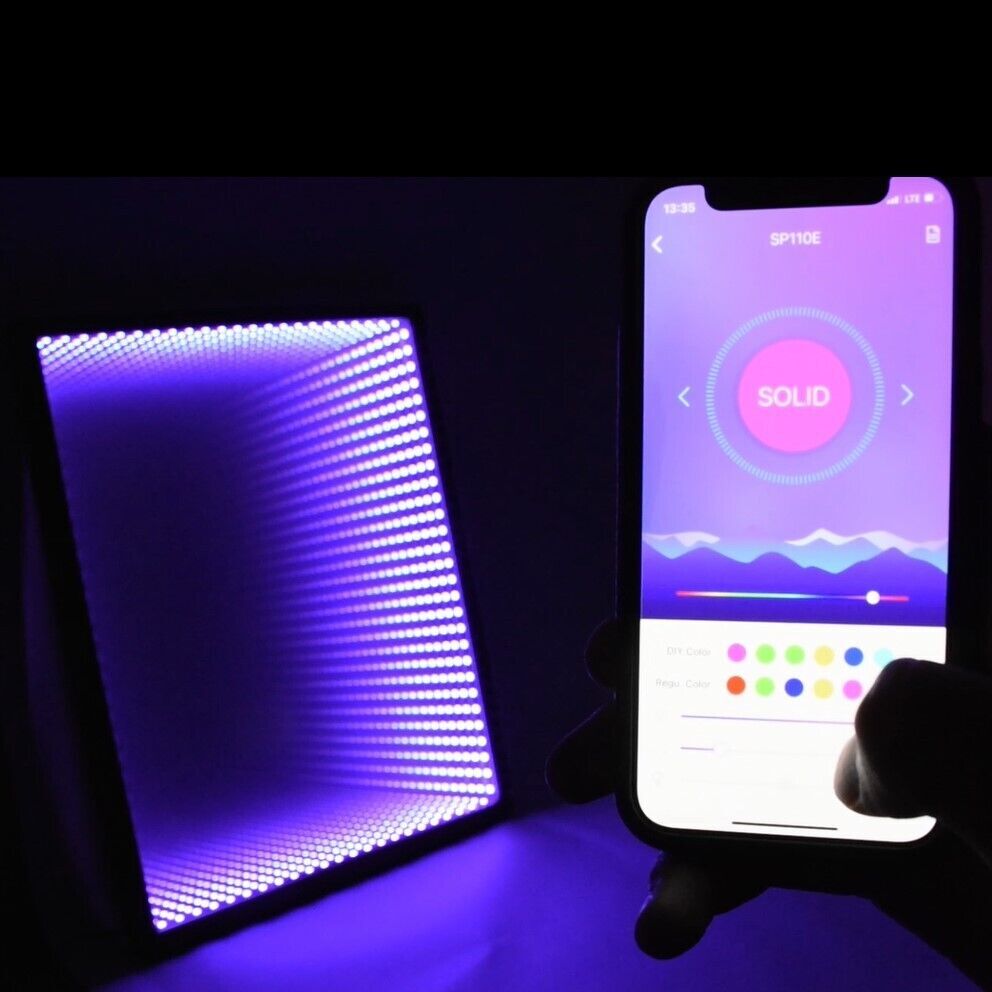 LED Infinity Mirror 3D Tunnel Mirror Light Portal Infinity Light Cool