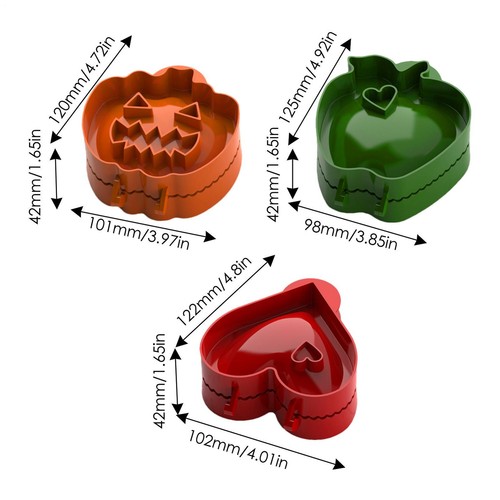3X Halloween Pumpkin Hand Mini Pie Maker Mold Food Grade Pocket Pie Press Classi - Picture 3 of 10