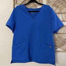 FIGS Casma Scrub Top Blue 3 Pocket Style FW1100 Women's Sz XL