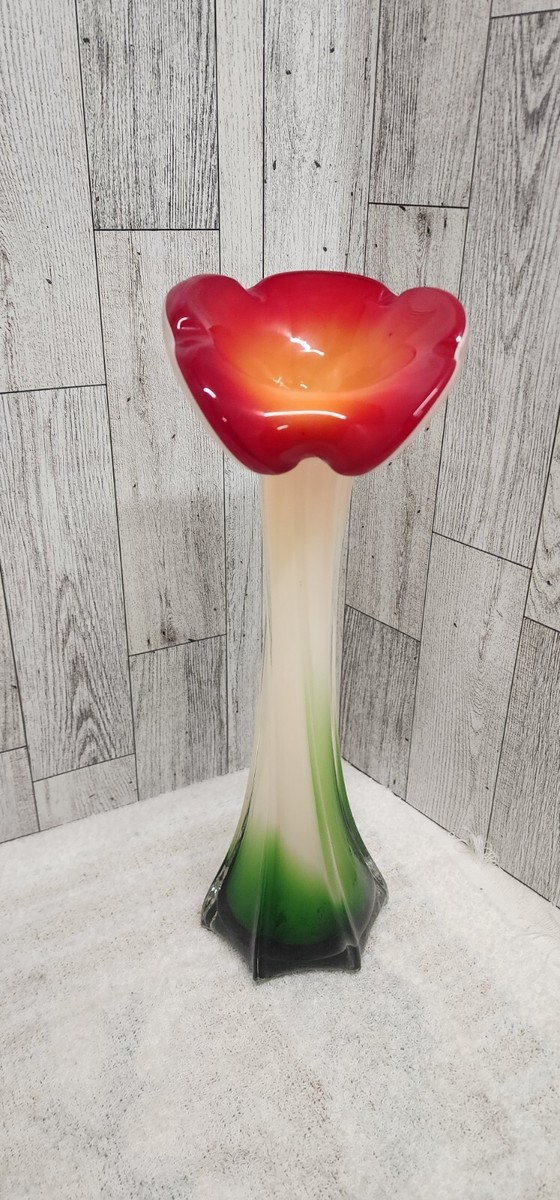 Beuatiful 😍VINTAGE MURANO JACK IN THE PULPIT VASE HAND BLOWN ART