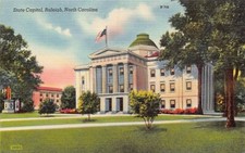 Postcard NC: State Capitol, Raleigh, North Carolina, Vintage Linen, Unposted