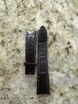 Breguet Deep Dark Brown Genuine Alligator Leather Watch Strap 21x16mm