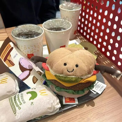 15cm New Lifelike Cheese Burger Plush Toys Hamburger Plushies Dolls Toy Gift!!
