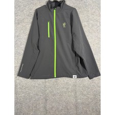 Sun Mountain Thermal Wear Golf Jacket Men's Gray Neon Zip Long Sleeve L XL