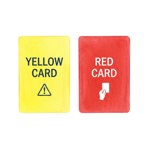 Yellow Card Red Card Football Referee Self Adhesive Sticker