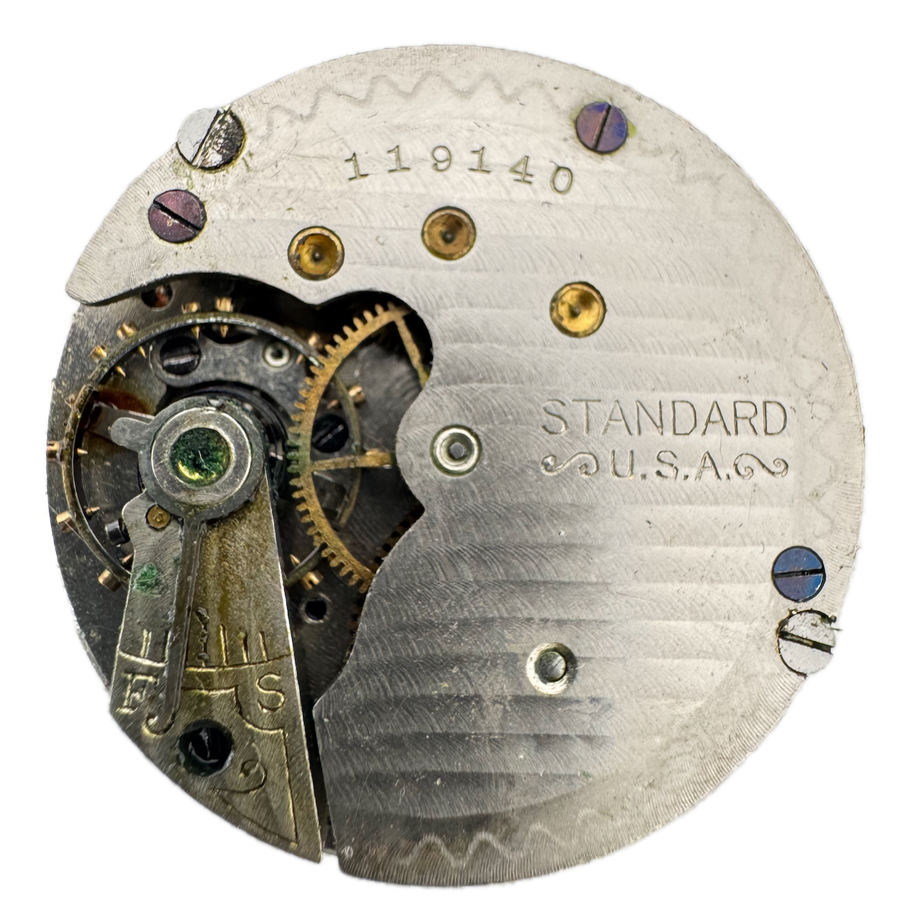Antique 0s New York Standard 7j Mechanical Hunter Pocket Watch Movement 302 USA