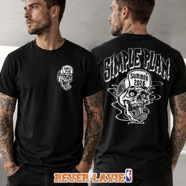 Simple Plan Summer 2026 Skull Tour T-Shirt Size S-5Xl