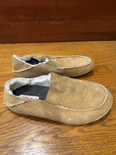 NEW OluKai Moloa Slipper Brown Leather Shearling Lined Men s US 9 EUR 42