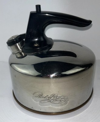 Vintage Revere Ware 1801 1 Qt Copper Bottom Whistling Tea Kettle