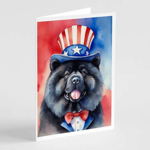 Caroline's Treasures Chow Chow Patriotische Amerikanische Grußkarten 8er Pack - Bild 1 von 3
