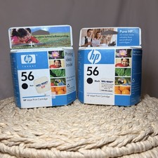 Lot of 2 Genuine HP 56 Black Ink Cartridges C6656AN Sealed OEM