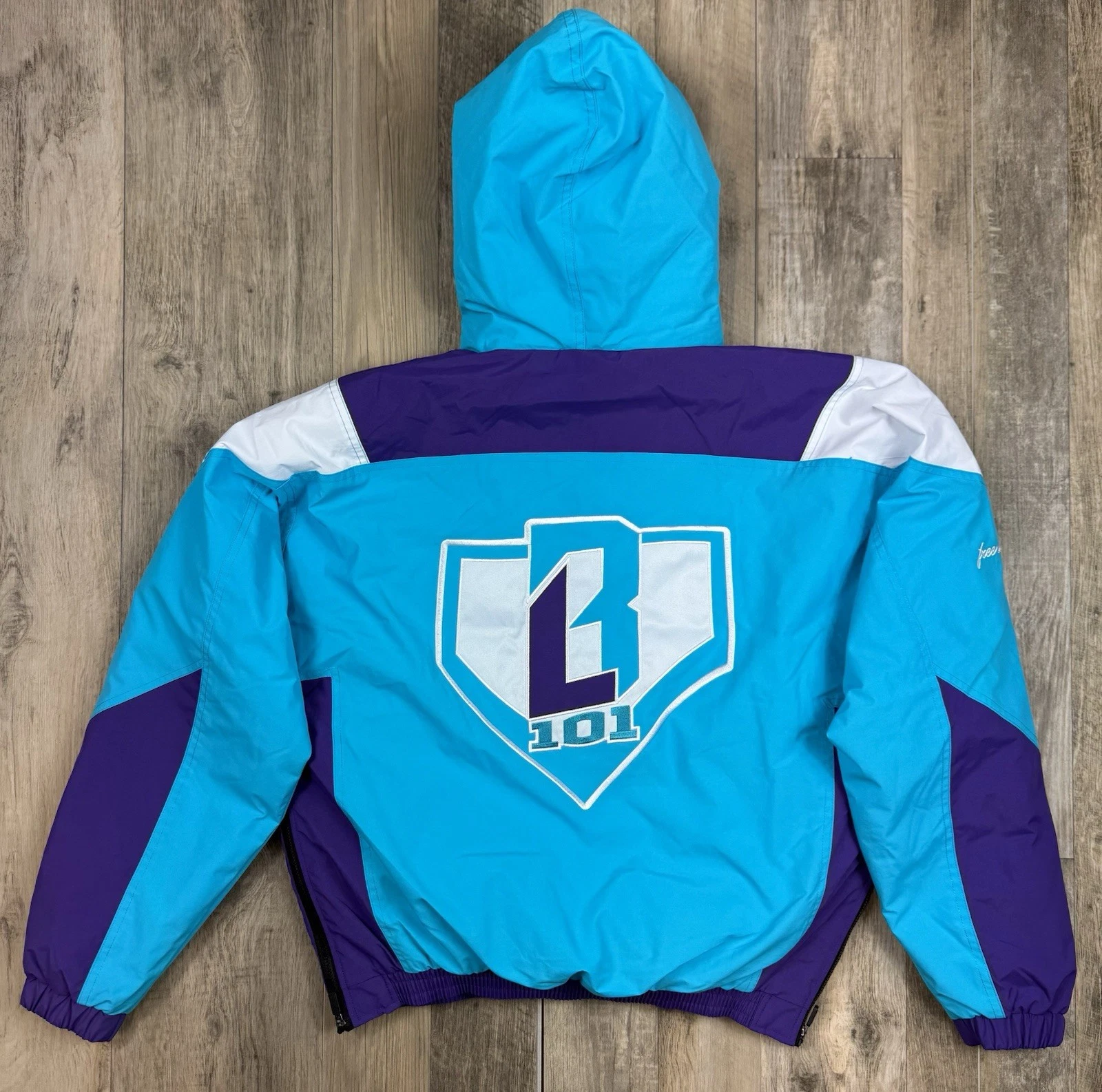 Baseball Lifestyle 101 BL101 Colorblock Pullover Jacket Blue/Purple Size S New image 14