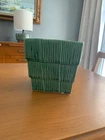 MCM McCoy 6 3/8" Green Square Basketweave Planter Pot