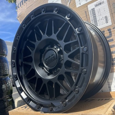 (4) 17X8.5 KMC KM555 MATTE BLACK OFF-ROAD RIMS(6X135+0MM) F-150 RAPTOR FORD F150