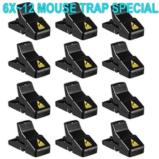 6~12X  Pack Mouse Traps Rat Mice Killer Snap Trap Power Rodent Heavy Duty Pest