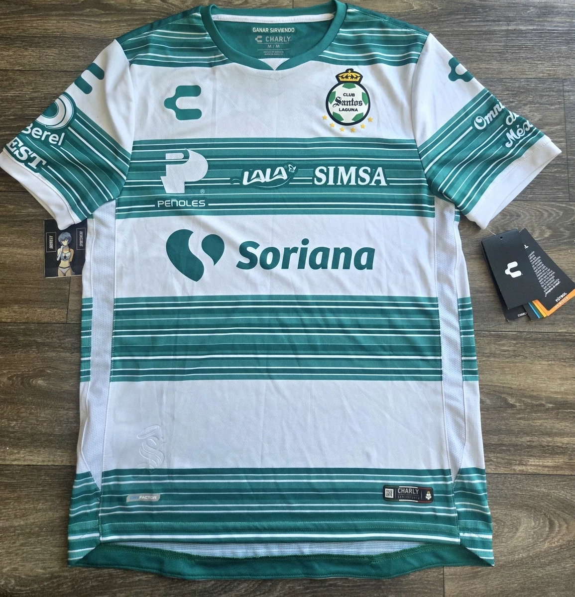 Maillot Vintage GOOL - Club Santos Laguna (Mexique) - Noir, Taille L, Manches Courtes
