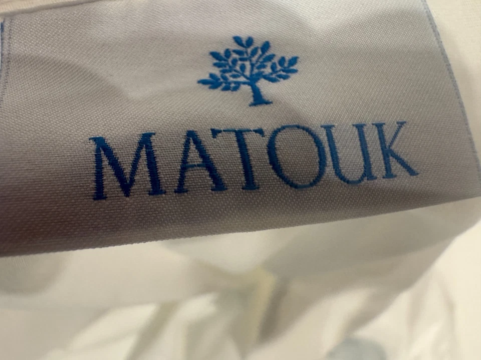 Funda nórdica completa de satén Matouk Ambrose Queen hueso/piscina - Hecha en Italia - $1102 Foto 3 de 3