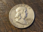 1957-D Silver Benjamin Franklin Half Dollar Coin - 90% Silver - Very Good