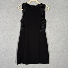 Michael Kors Sheath Dress 4 Sheer Mesh Rhinestone Crepe Stretch Career Party