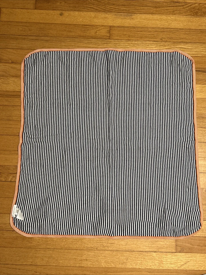 Manta de bebé Angel Dear azul a rayas naranja difícil de encontrar Foto 3 de 4