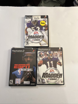 Madden NFL 2005 ,2002 and ESPN Basketball PlayStation 2 Video Games